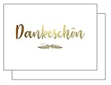 Dankeskarten GOLD - Dankeschön, Danksagung nach Hochzeit, Geburtstag, Konfirmation u.v.m. : 20 Karten mit 20 Umschläg