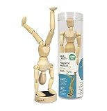 Mont Marte Gliederpuppe – 20 cm – Magnetische Hände und Füße – Männlich, Mannequin aus Holz – Flexible Modellpuppe – Ideale Holzpuppe zum Z