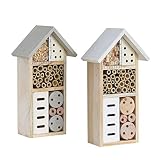 ESTEXO Insektenhotel Insektenhaus Nistkasten Brutkasten Insekten Hotel Holz Bienen Unterschlupf Schmetterling (2X 26x13x8,5 cm)