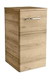 FACKELMANN Unterschrank Milano/Badschrank mit Soft-Close/Maße (B x H x T): ca. 30,5 x 57 x 32 cm/Schrank fürs Bad mit 1 Tür/Türanschlag frei wählbar/Korpus: Braun hell/Front: B