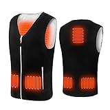 Anoopsyche Beheizbare Weste, Beheizte Weste Damen Herren, USB Lade Heizweste Elektrische Jacke Fleeceweste mit 3 Temperatur, Waschbare Warme Weste für Outdoor Wandern Jagd Motorrad Camping
