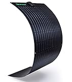 Topsolar Flexibel Solarmodul 100W 24V/12V Solarpanel Monokristallin Solarzelle Photovoltaik Solarladegerät Solaranlage mit Ladekabel für Wohnmobil Auto Boot 12V B