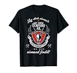 Lege dich niemals mit einem Dorfkind an Spruch lustig Hirsch T-S