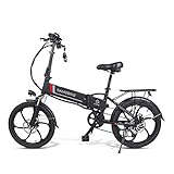 Verbesserte Version des 20-Zoll-Samebike 20LVXD30-II Lingying elektrisches Faltrad 48V10.4AH350W7S Magnesium-Leichtmetallrad Smart 5-Gang-LCD + USB-Halterung (Weiß)