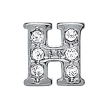 AKKi jewelry Buchstabe Element für Medaillon Kette,klein Petite Charms Elemente Pandora Style kompatibel Locket Memories Schmuck Set H