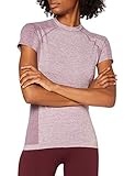 Amazon-Marke: AURIQUE Damen Nahtloses Sport T-Shirt, Lila (Purple Gumdrop Marl), 38, Label:M