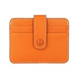 AZOPINBRE Frauenkartenhalter Kleine Brieftasche Ultradünne Rindsleder Multi-Kartenhalter Brieftasche Premium (Color : Orange)