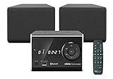 Silva-Schneider SMP 360 BT Micro-HiFi System mit Bluetooth, 100 Watt, Stereo-Boxen, USB-Anschluss inkl. Fernbedienung, schw