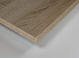 MySpiegel.de Tischplatte Holz Zuschnitt nach Maß Beschichtete Holzdekorplatte in 25mm (180 x 80 cm, Sonoma Eiche)