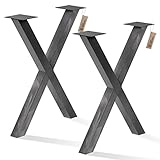 LAMO Manufaktur Tischbeine für Esstisch | Schreibtisch, Mark Massive | Vierkantprofil 80x80 mm, Tischgestell 80x72 cm (BxH), Rohstahl mit Klarlack | 2 Stück, LTS-03-J-FF-0000