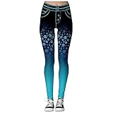 RMBLYfeiye Damen Weihnachten Leggings 3D Gedruckt Yoga Hosen Sport Strumpfhosen Xmas Muster Skinny Pants Push Up Stretch Leggins Sport Yogahosen Slim Fit Jogging