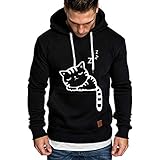 IFOUNDYOU Kapuzenpullover Männer Herren Langarm Hoodies Sweatshirt Volltonfarbe Langarm Herbst Winter Casual Frühling Top Bluse Trainingsanzüge Jacke Sweatjacke Sw