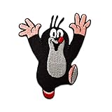 Der kleine Maulwurf Comic Kinder - Aufnäher, Bügelbild, Aufbügler, Applikationen, Patches, Flicken, zum aufbügeln, Größe: 7,1 x 6,3