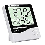 Digital Thermometer Hygrometer Smart Thermometer innen Temperatur und Luftfeuchtigkeitmessgerät mit Großem LCD Display für Raumklimak