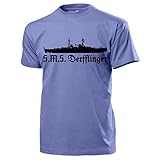 SMS Derfflinger Großer Kreuzer Schlachtkreuzer Kaiserlichen - T Shirt #15728, Größe:M, Farbe:Hellb