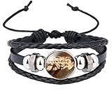 UdSSR Symbol Lederarmband CCCP Sowjetische Russische Armee Sichel Hammer Druck Glas Knopf Armb