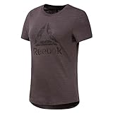 Reebok Damen Elements Marble Logo T-Shirt Dunkelrot, Schwarz, XS