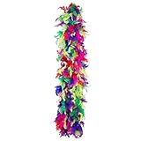 Boland 52665 - Federboa, Accessoire, Regenbogenfarben, ca. 180 cm, Schal, 20er Jahre, The great Gatsby, Showgirl, Papagei, Motto Party,
