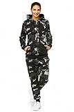 Violento Damen Jogging-Anzug | USA-Patches 685 (M, Anthrazit-Camouflage)
