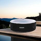 AREBOS Whirlpool | aufblasbar | In- & Outdoor | 6 Personen | ⌀ 208 cm | 130 Massagedüsen | mit Heizung | 1.000 Liter | Inkl. Abdeckung | Bubble Spa & Wellness Massag