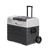 Alpicool 52L NX52 tragbarer Kühlschrank 12V 24V Kühlbox elektrische Gefrierbox klein Gefrierschrank für Auto camping, Lkw, Boot und Steckdose mit USB-Anschluss/Teleskopstange/R