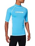 Cressi Herren T-shirt Rash Guard UV Sun Protection (UPF), Hellblau/Weiß, Gr. 52 (Herstellergröße:L/4)