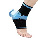 Glsety Kompressions-Knöchelbandage mit Silikon-Gel-Polster, schienbeinschoner mit knöchelschutz zur Schmerzlinderung bei Plantarfasziitis, Achilles, reduziert Fußschwellungen，Links&rechts Fuß(M)