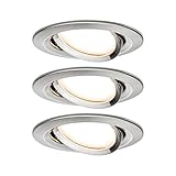 Paulmann 1782307 93447 Nova Einbauleuchte 3er Set LED 19.5W Edelstahl (gebuerstet)