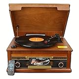 Abspielgerät , LP Vinyl-Plattenspieler, CD Weinlese-Retro-Radio mit USB Codier- und 3-Gang-Plattenspieler, eingebauter Stereo-Dual-Lautsprecher, Bluetooth-Version Retro-Phonograph, geeignet für das W