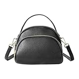 LAORENTOU Kleine Umhängetasche für Damen, echtes Leder, Schultertaschen, modische Handtasche, Schwarz (schwarz), Einheitsgröß