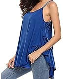 Damen Ärmelloses T-Shirt Modisch Einfarbig Leibchen Modisch Locker Lässig Bequem Vielseitig Einfach Basic Top XXL
