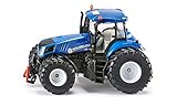 siku 3273, New Holland T8.390 Traktor, 1:32, Metall/Kunststoff, Blau, Achsschenkellenkung und Kupplung