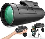 Gafild Starscope Monocular, 12x50 HD MonokulareTelescope Handy FMC BAK4 Fernrohr Fernglas Teleskop mit Smartphone Halter Stativ Wasserdicht beschlagfest für Wandern Reise Ballsp