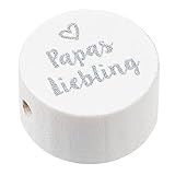 Schnulli-Scheibe Papas Liebling, 20 x 10 mm, weiss, Btl. à 2 S
