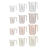LIVESSA Messbecher - Messbecher Set - 3er : Messbecher 1l / 500ml / 250ml, cl messbecher, Messbecher klein, Messbecher Kunststoff, (Transparent)