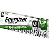 Energizer AAA Akkus, Recharge Power Plus Akku, 12 wiederaufladbare Batterien AAA (700 mAh)