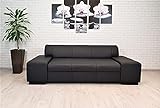 Schwarzes Echtleder Toledo Nero 2,5 Sitzer Sofa London 220cm Ledersofa Echt Leder Couch Schw