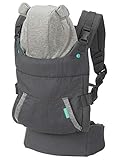 Infantino Cuddle Up Babytrage – Ergonomische Babytrage mit Teddy-Kapuze und verstellbaren Schultergurten – Für Säuglinge und Kleinkinder von 5,4-18 kg
