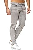 Tazzio Jeans Slim Fit Herren Jeanshose Stretch Designer Hose Denim Grau 34W / 30L