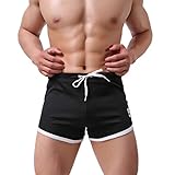 Herren Hose mit Tasche Laufhose Bequeme Sommer Lässige Dünne Schnelltrocknende Luftatmungsaktive Passform Sport Shorts H