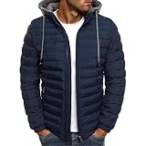 Kapuzenjacke Herren Winter Warm Verdicken Jacke Herren Loose Komfortabel Mode Steppjacke Herren Einfachheit Spleißen Klassisch Reißverschluss Jacke H