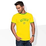 World of Football Ringer T-Shirt Australien Logo gelb - 140