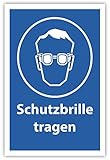 SCHILDER HIMMEL anpassbares Schutzbrille tragen Arbeitsschutz Schild 29x21cm Alu-Verbund mit Schrauben, Nr 500 eigener Text/Bild verschiedene Größen/M