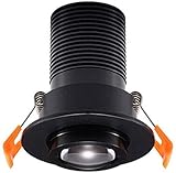 YXZQ Wandleuchte, 12W LED Einbaustrahler 15-45 Grad einstellbare Brennweite CRI90 LED Einbaustrahler mit hoher Farbwiedergabe 75mm Montageöffnung R