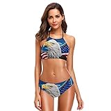 CaTaKu Bikini-Set, amerikanische Flagge, Bald Adler, Bademode, Badeanzug, Strandanzug, Badeanzug für Teenager, Mädchen, Frauen - mehrfarbig - M
