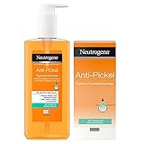 Neutrogena Anti Pickel Gesichtspflege-Set - Gesichtsreinigung & Gesichtscreme - 200ml Tägliches Waschgel & 50ml Tägliche Feuchtigkeitspflege - mit Salicylsäure & ölfrei - für sichtbar reinere H