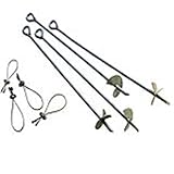 ShelterLogic Sturmanker Erdanker, Bodenanker, Stahlanker 76cm mit Stahlseil; 4 Stück // Camping & O