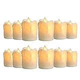 12 LED Kerzen, Arote LED Flammenlose Tealights flackernde Kerzen flackernd [Batterien enthalten] Dekoration für Weihnachten, Weihnachtsbaum, Ostern, Hochzeit, Party
