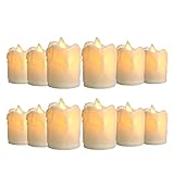 12 LED Kerzen, Arote LED Flammenlose Tealights flackernde Kerzen flackernd [Batterien enthalten] Dekoration für Weihnachten, Weihnachtsbaum, Ostern, Hochzeit, Party