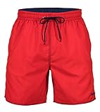 Zagano Badehose Herren Badeshorts, Boardshorts für Männer mit Kordelzug, Badehose, Sporthose, Shorts L Rot, hergestellt in der EU